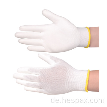 Hespax Antistatic Clean Room Assembly White PU Nylonhandschuhe